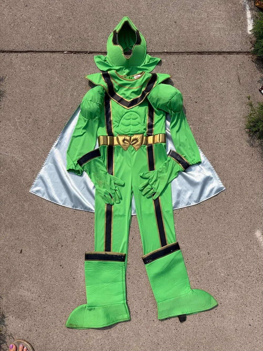 Disney Green Power Ranger Costume Youth Large Halloween Cosplay Dress Up